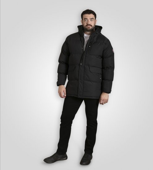 D555 Wolverhampton Quilted Padded Jacket with Hood Black - Якета - мъжки якета големи размери