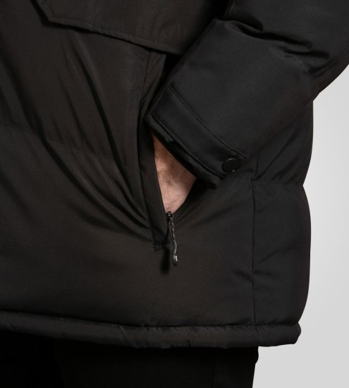 D555 Wolverhampton Quilted Padded Jacket with Hood Black - Якета - мъжки якета големи размери