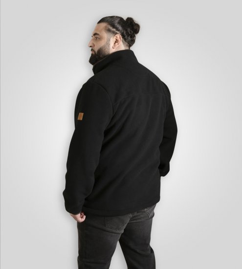 D555 Louth Micro Fleece Jacket with Sherpa Lining Black - Якета - мъжки якета големи размери