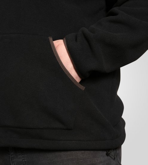D555 Louth Micro Fleece Jacket with Sherpa Lining Black - Якета - мъжки якета големи размери