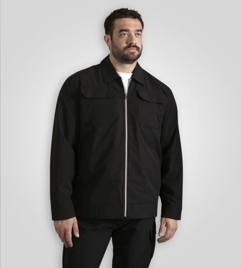 D555 Wimbledon Couture Stretch Jacket with Zipper Black - Якета - мъжки якета големи размери