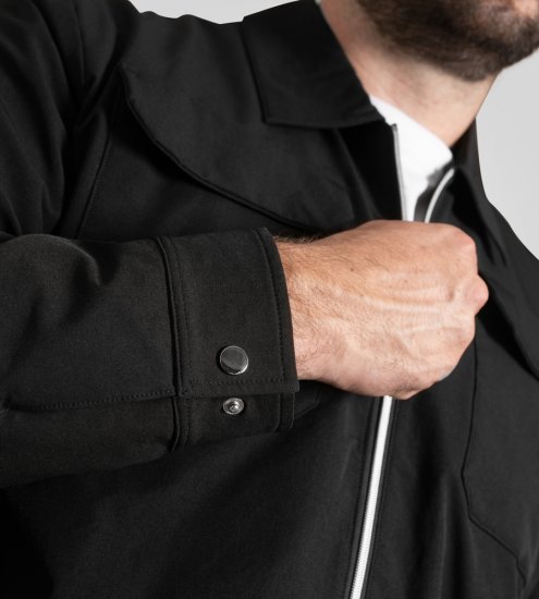 D555 Wimbledon Couture Stretch Jacket with Zipper Black - Якета - мъжки якета големи размери