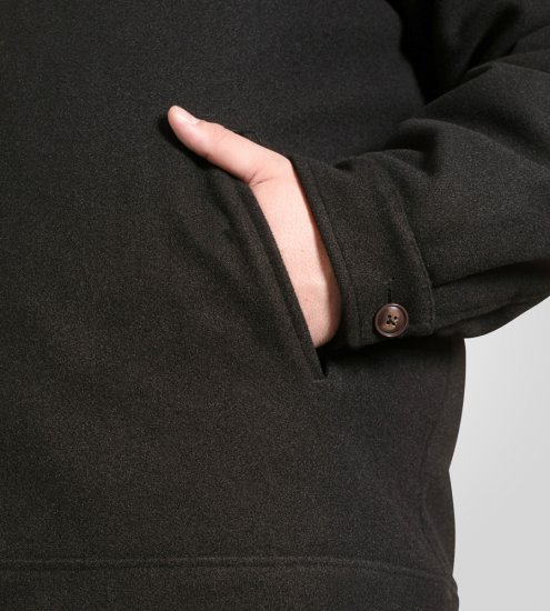D555 Epsom Harrington Jacket with Zip Through Collared Melton Black - Якета - мъжки якета големи размери