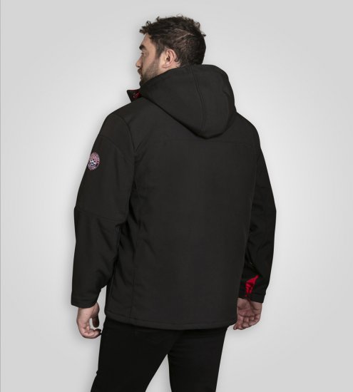 D555 Fretwell Padded Softshell Jacket with Detachable Hood Black - Якета - мъжки якета големи размери