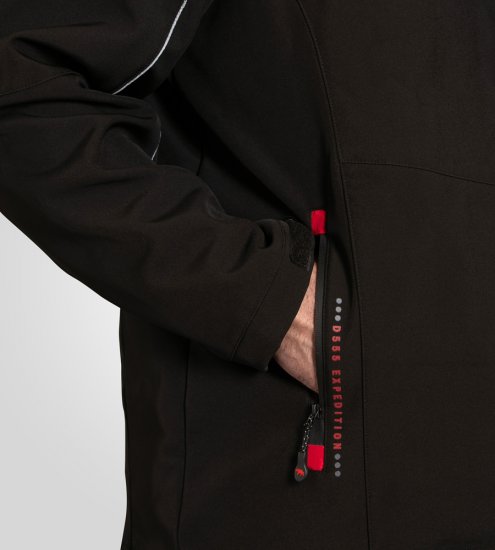 D555 Fretwell Padded Softshell Jacket with Detachable Hood Black - Якета - мъжки якета големи размери