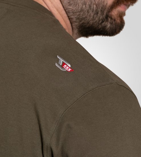 D555 Stockton Gorilla Playing Drums Crew Neck T-Shirt Khaki - Тениски - мъжки тениски големи размери