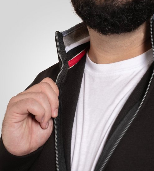 D555 Johnson Fleece Zip Through Sweatshirt with Chest Embroidery - Суичъри & cуичъри с качулка - мъжки суичъри големи размери