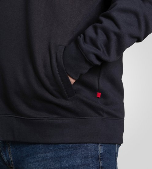 D555 Johnson Zip Through Fleece Sweatshirt with Chest Embroidery Navy - Суичъри & cуичъри с качулка - мъжки суичъри големи размери