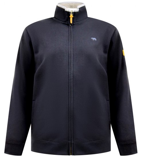 D555 Johnson Zip Through Fleece Sweatshirt with Chest Embroidery Navy - Суичъри & cуичъри с качулка - мъжки суичъри големи размери