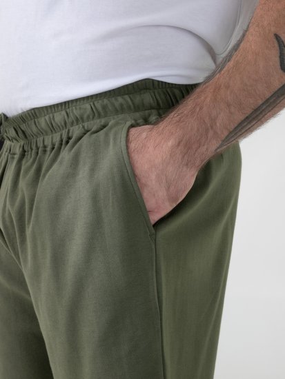 D555 Mitchell 1 Stretch Къси Панталони с Еластична Талия Khaki - Спортни панталони & Kъси панталони - мъжки спортни панталони големи размери