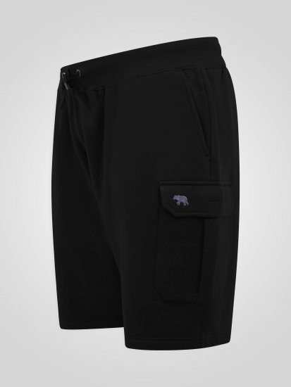 D555 Robinson 1 Fleece Cargo Къси Панталони с Еластична Талия Черен - Спортни панталони & Kъси панталони - мъжки спортни панталони големи размери