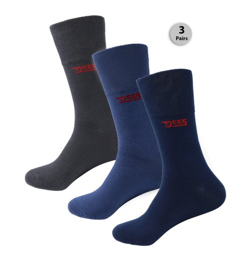D555 Harold 2 Multi Color Pack of 3 Extra Wide Comfort Fit Socks - Бельо & Бански шорти - Мъжко бельо големи размери
