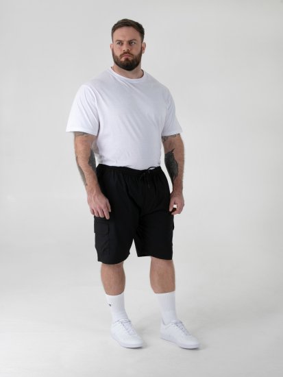 D555 Thomas Stretch Къси Панталони с Еластична Талия Черен - Шорти - мъжки къси панталони големи размери