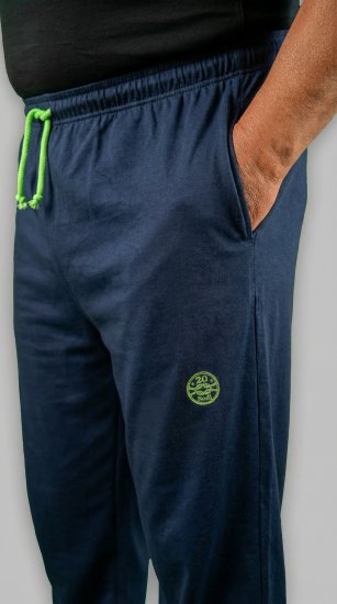 20 Nodi Libeccio Long Leg Sports Pants in Combed Cotton Jersey Navy - Спортни панталони & Kъси панталони - мъжки спортни панталони големи размери