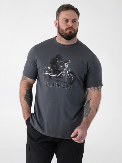 D555 Craig Gorilla Biker Тениска с Щампа Тъмносив - Тениски - мъжки тениски големи размери