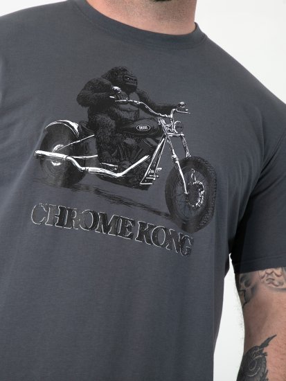 D555 Craig Gorilla Biker Тениска с Щампа Тъмносив - Тениски - мъжки тениски големи размери