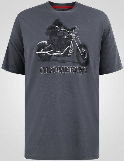 D555 Craig Gorilla Biker Тениска с Щампа Тъмносив - Тениски - мъжки тениски големи размери