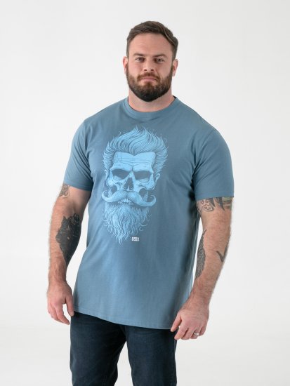 D555 Miller Bearded Skull Тениска с Щампа - Тениски - мъжки тениски големи размери