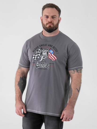 D555 Jasper Official Gas Monkey Тениска с Щампа Сив - Тениски - мъжки тениски големи размери