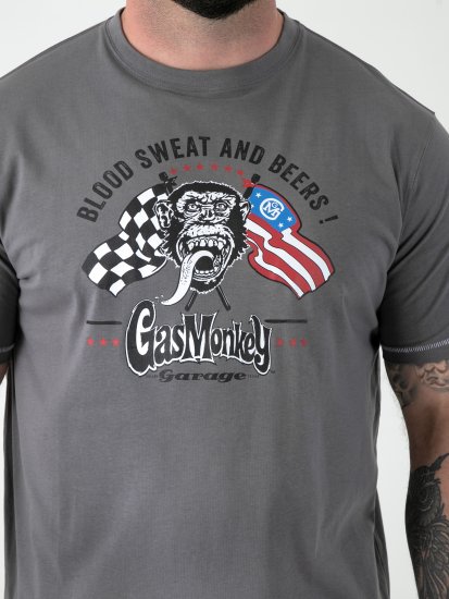 D555 Jasper Official Gas Monkey Тениска с Щампа Сив - Тениски - мъжки тениски големи размери