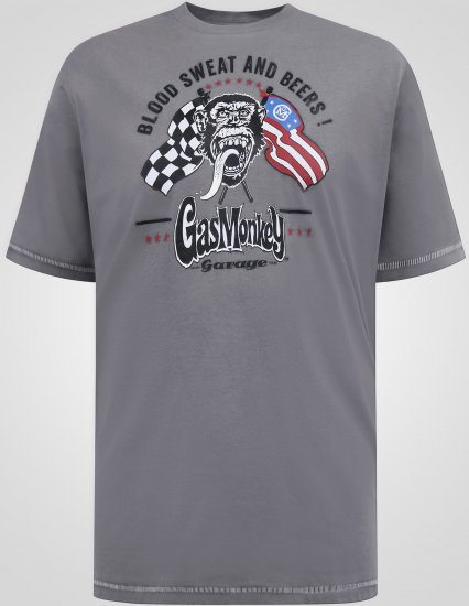D555 Jasper Official Gas Monkey Тениска с Щампа Сив - Тениски - мъжки тениски големи размери