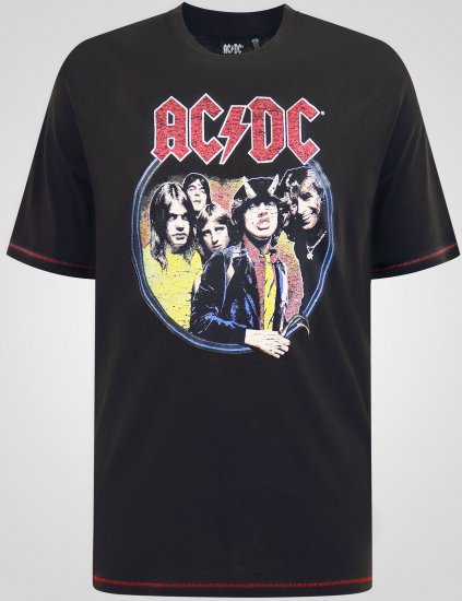 D555 Hugh Official ACDC Highway To Hell Тениска с Щампа Черен - Тениски - мъжки тениски големи размери