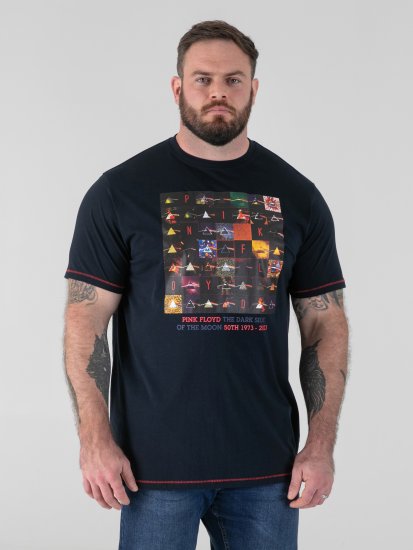 D555 Otto Official Pink Floyd 50th Anniversary Тениска с Щампа Тъмносин - Тениски - мъжки тениски големи размери