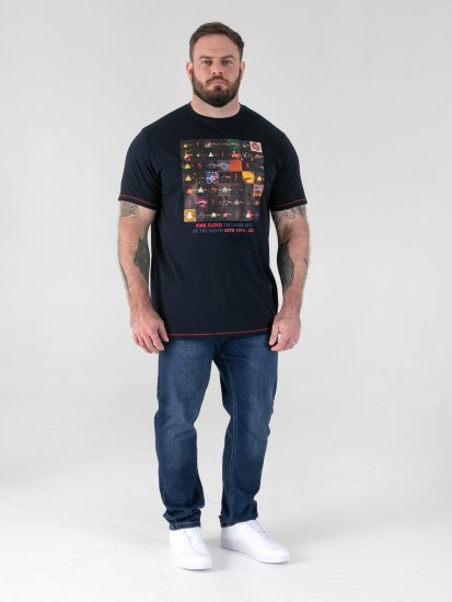 D555 Otto Official Pink Floyd 50th Anniversary Тениска с Щампа Тъмносин - Тениски - мъжки тениски големи размери