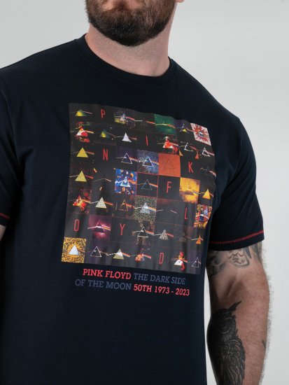 D555 Otto Official Pink Floyd 50th Anniversary Тениска с Щампа Тъмносин - Тениски - мъжки тениски големи размери