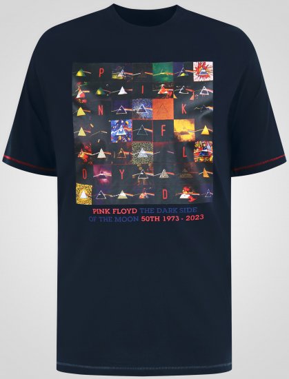 D555 Otto Official Pink Floyd 50th Anniversary Тениска с Щампа Тъмносин - Тениски - мъжки тениски големи размери
