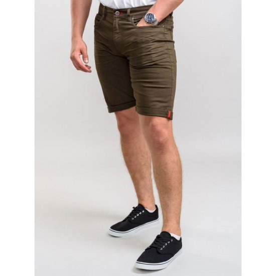 D555 Gilbert Stretch Shorts Khaki - Шорти - мъжки къси панталони големи размери
