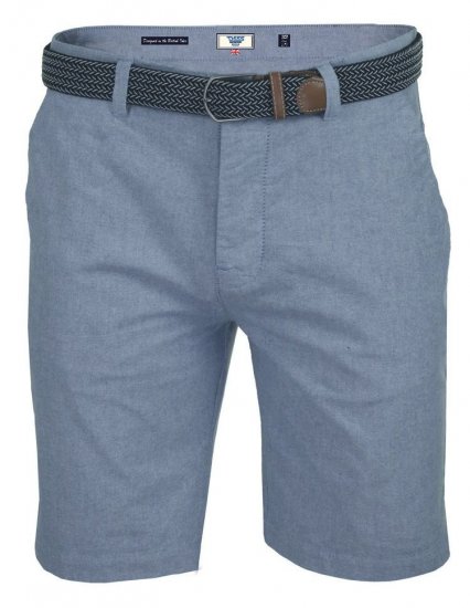 D555 Tiger Stretch Oxford Chino Shorts With Belt - Шорти - мъжки къси панталони големи размери