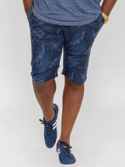 D555 Panther Hawaiian Leaf Ao Print Stretch Chino Shorts - Шорти - мъжки къси панталони големи размери