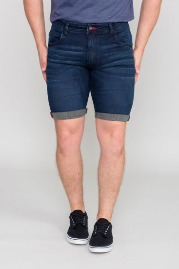 D555 BRENTWOOD Dark Blue Denim Shorts - Шорти - мъжки къси панталони големи размери
