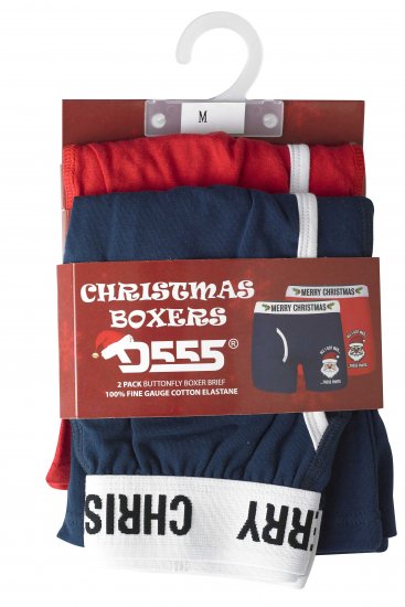 D555 Claus Christmas Boxers 2-pack - Бельо & Бански шорти - Мъжко бельо големи размери