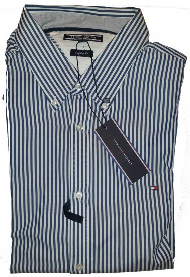 Tommy Hilfiger North Stripe Long Sleeve Shirt Blue/White - Лудата априлска разпродажба на Motley - 