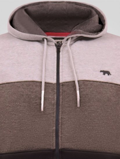 D555 Fitzgerald Zip Through Hoody With Cut & Sew Panels Черно - Суичъри & cуичъри с качулка - мъжки суичъри големи размери