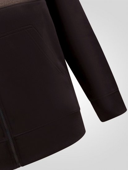 D555 Fitzgerald Zip Through Hoody With Cut & Sew Panels Черно - Суичъри & cуичъри с качулка - мъжки суичъри големи размери