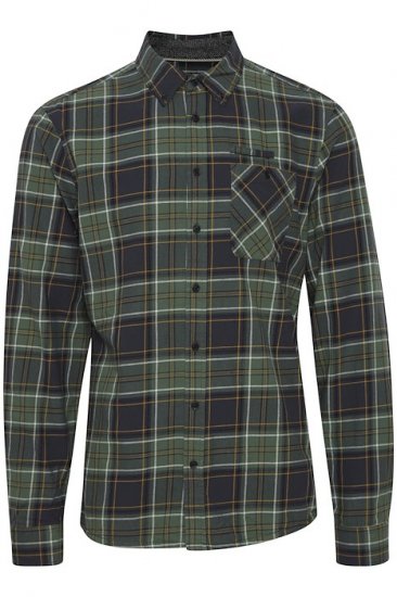 Blend Checked Long Sleeve Shirt 4324 Dress Blues - Ризи - мъжки ризи големи размери