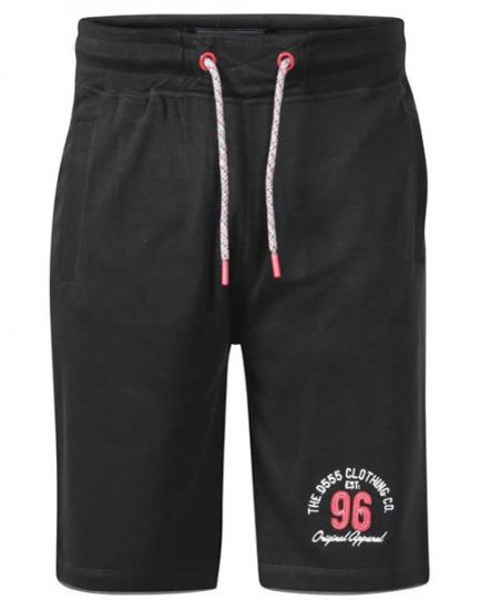 D555 Tompkins 1 Elasticated Waist Shorts Black - Спортни панталони & Kъси панталони - мъжки спортни панталони големи размери