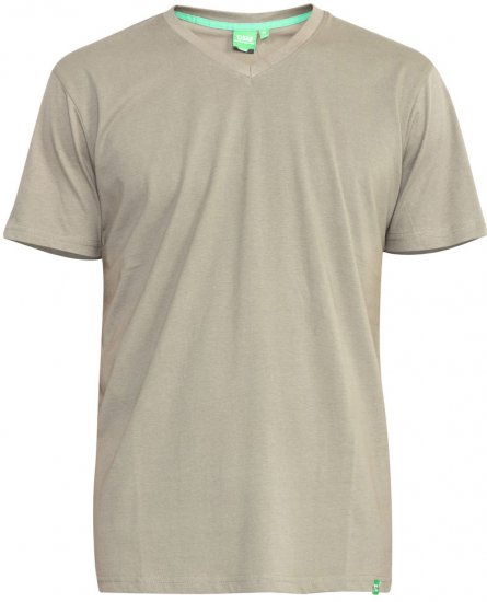 D555 Signature V-neck T-shirt Khaki - Тениски - мъжки тениски големи размери