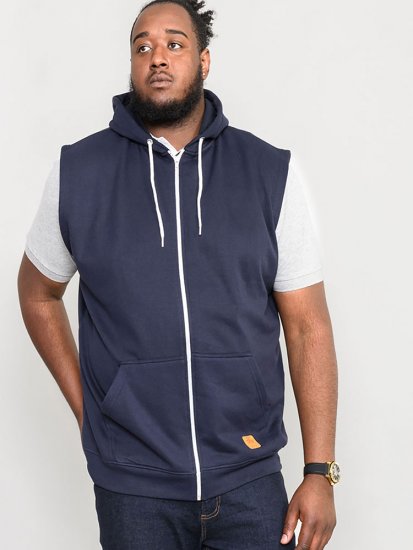 D555 Blake Sleeveless Hoodie Navy - Суичъри & cуичъри с качулка - мъжки суичъри големи размери