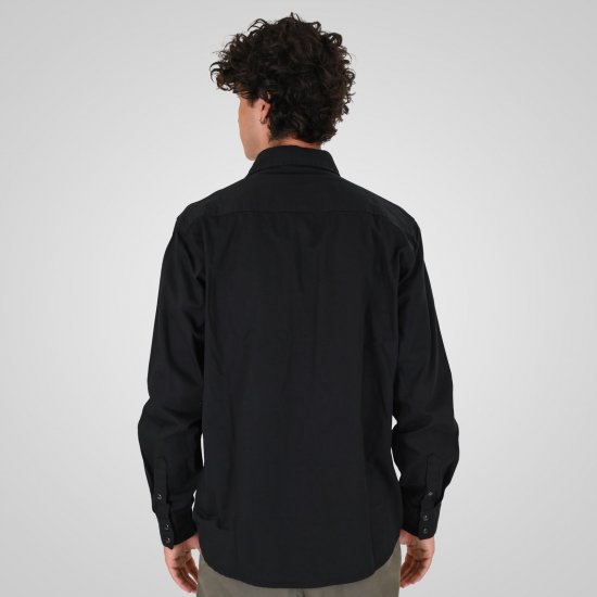 Double Outfitters GS-5126 Риза с тик-так копчета Черно - Ризи - мъжки ризи големи размери