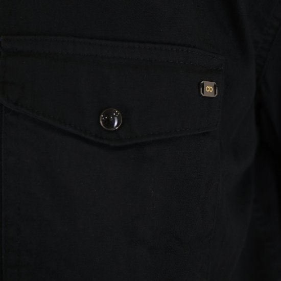 Double Outfitters GS-5126 Риза с тик-так копчета Черно - Ризи - мъжки ризи големи размери