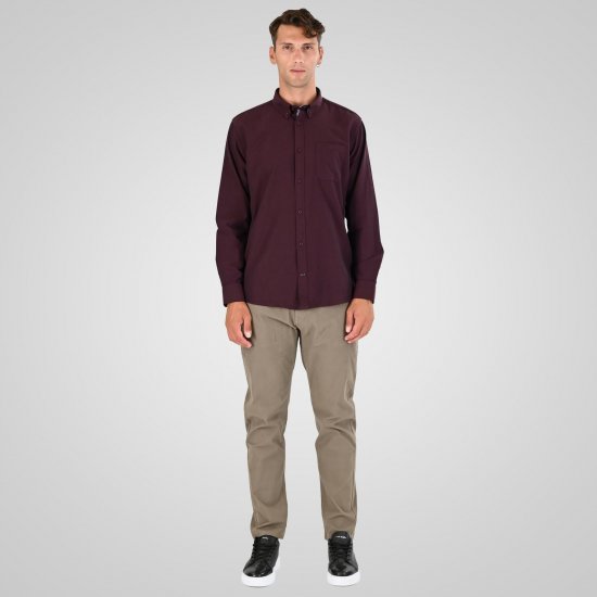 Double Outfitters GS-5225 Оксфорд риза Бордо - Ризи - мъжки ризи големи размери
