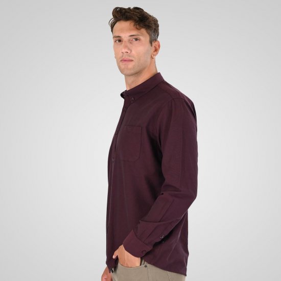 Double Outfitters GS-5225 Оксфорд риза Бордо - Ризи - мъжки ризи големи размери
