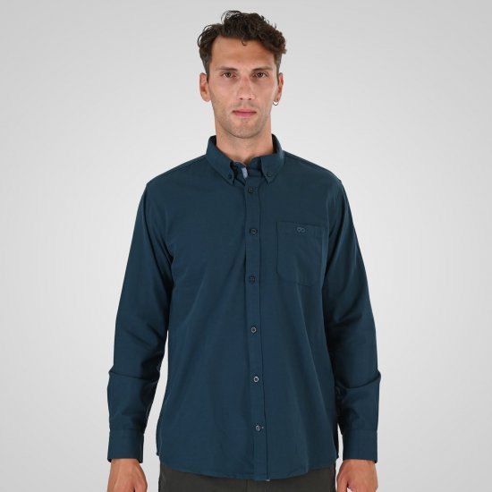 Double Outfitters GS-5225 Оксфорд риза Тъмнозелено - Ризи - мъжки ризи големи размери