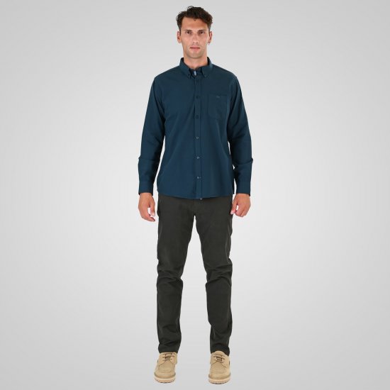 Double Outfitters GS-5225 Оксфорд риза Тъмнозелено - Ризи - мъжки ризи големи размери
