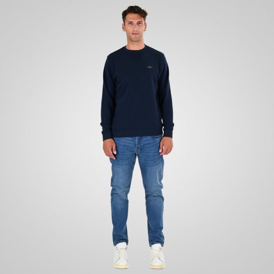 Double Outfitters MTOP-1141 Суитшърт Нейви - Суичъри & cуичъри с качулка - мъжки суичъри големи размери