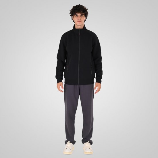 Double Outfitters MTOP-1158 Суитшърт с цип Черно - Суичъри & cуичъри с качулка - мъжки суичъри големи размери